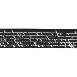 Satinband med tryck, B: 10 mm, svart, 8 m/ 1 rl.