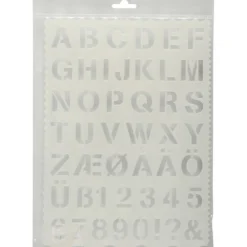 Schablon, bokstäver och siffror, H: 25 mm, ark 21x29 cm, 1 st.