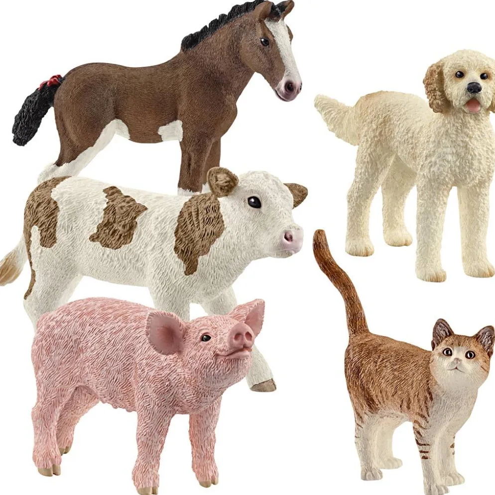 Schleich Bondgårdsdjur, H: 4,5-8 cm, 5 st./ 1 förp.