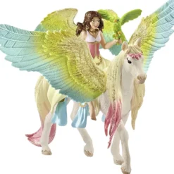 Schleich Älvor och féer, Fen Surah på glittrande Pegasus, H: 14 cm, L: 14 cm, B: 19 cm, 1 st.