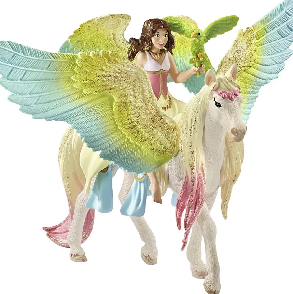 Schleich Älvor och féer, Fen Surah på glittrande Pegasus, H: 14 cm, L: 14 cm, B: 19 cm, 1 st.