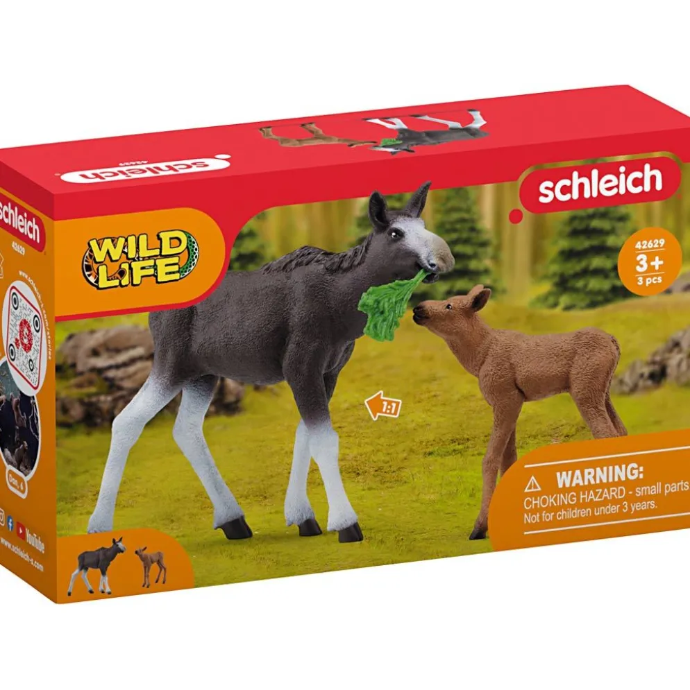 Schleich Nordiskt djurliv, Älg med kalv, 1 förp.