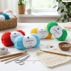 Scrubbygarn, L: 90 M, blå, 50 g/ 1 nystan