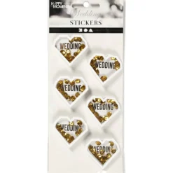 Shaker stickers, D: 4 mm, L: 32 mm, B: 38 mm, vit, 6 st./ 1 förp.