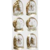 Shaker stickers, ängel, trä och hus, stl. 49x32+45x36 mm, guld, 6 st./ 1 förp.