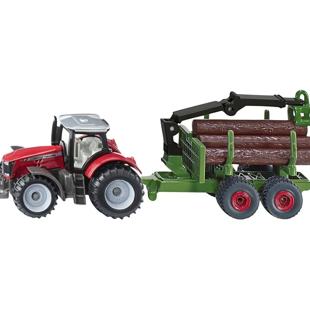 Siku bilar med trailer, Massey Ferguson med skogsvagn, stl. 19x7x3,5 cm, 1 förp.