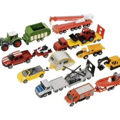 Siku bilar med trailer, stl. 15-16 cm, Innehållet kan variera , 8 st./ 1 förp.