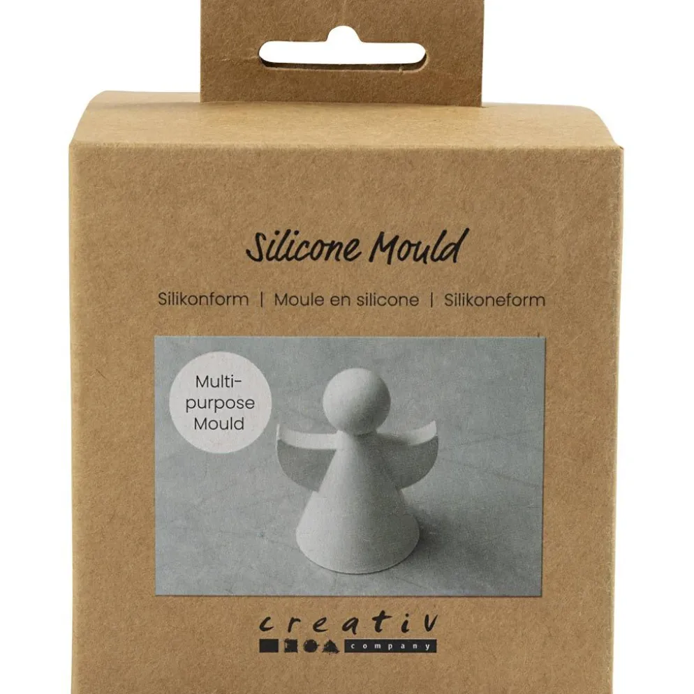 Silikonform, ängel, H: 9,5 cm, B: 7 cm, matt transparenta, 1 st./ 1 förp.
