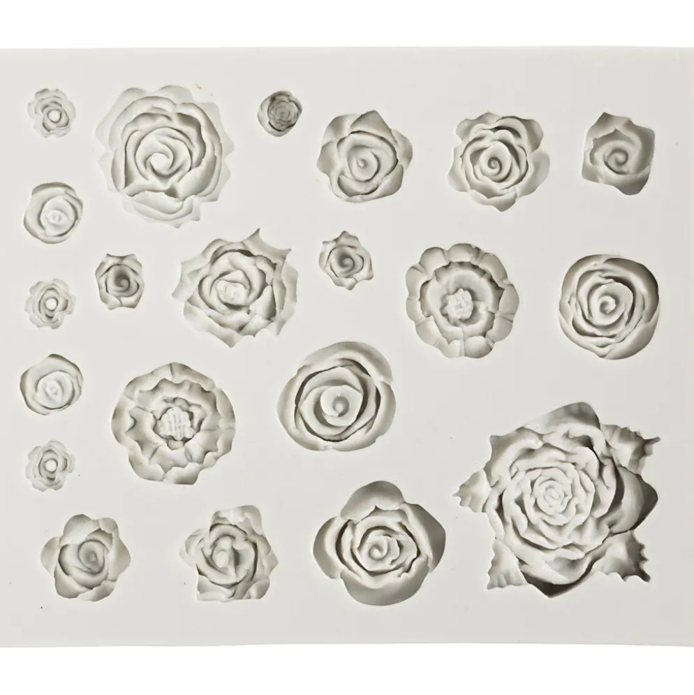 Silikonform, Rosor, H: 0,5-1 cm, L: 0,8-4 cm, 1 st.