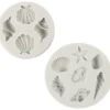 Silikonform, Sjöstjärna, snäcka, skal, H: 0,3-1 cm, L: 1,3-3,3 cm, 2 st./ 1 förp.