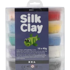 Silk Clay®, Basic 1, mixade färger, 10x40 g/ 1 förp.