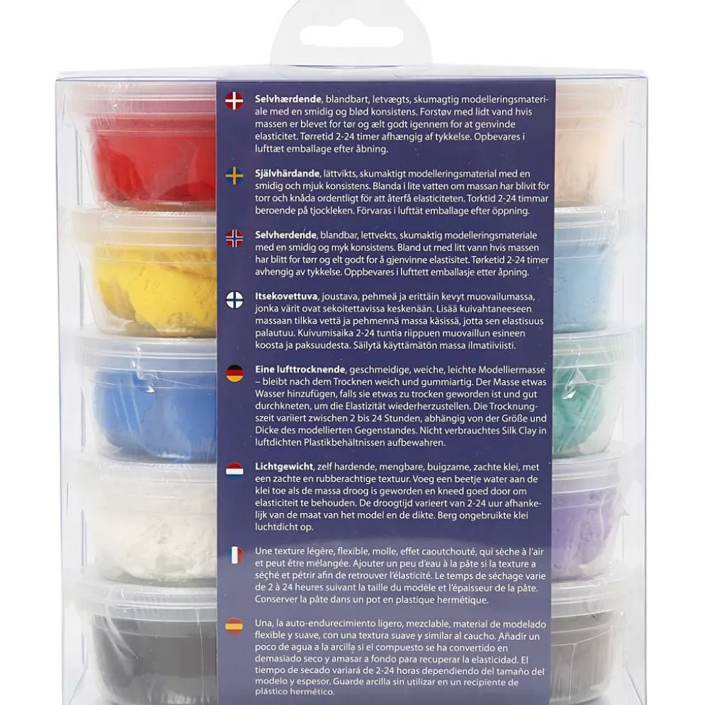 Silk Clay®, Basic 1, mixade färger, 10x40 g/ 1 förp.