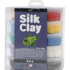 Silk Clay®, Basic 1, mixade färger, 10x40 g/ 1 förp.