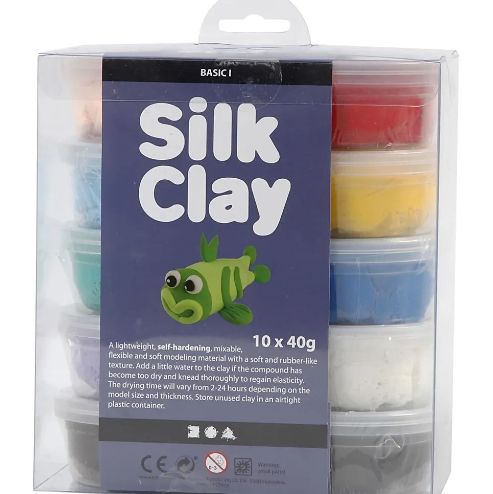 Silk Clay®, Basic 1, mixade färger, 10x40 g/ 1 förp.