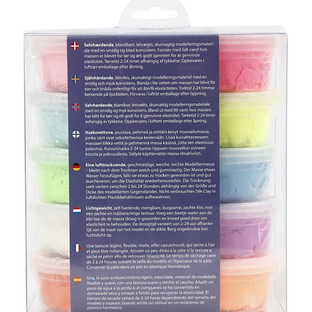 Silk Clay®, Basic 2, mixade färger, 10x40 g/ 1 förp.