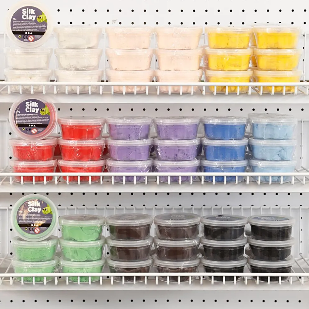 Silk Clay®, mixade färger, 10 burk/ 1 förp.