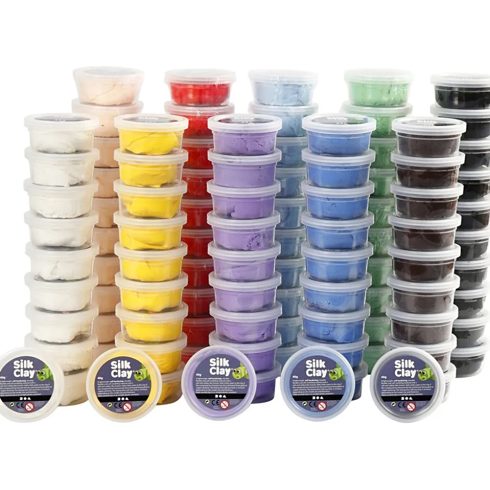 Silk Clay®, mixade färger, 10 burk/ 1 förp.
