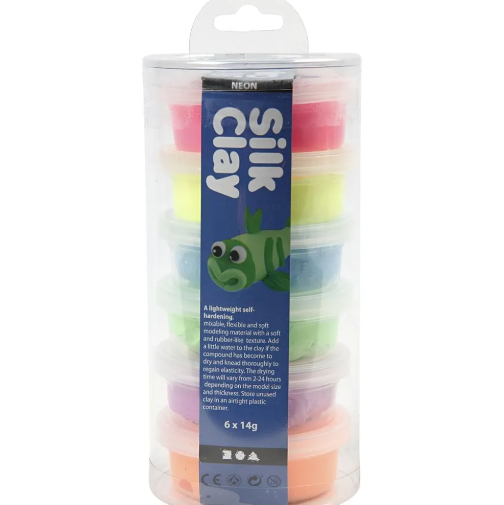 Silk Clay®, neonfärger, 6x14 g/ 1 förp.