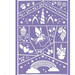 Självhäftande stencil för ansiktsmålning, Enhörning, 1 förp.