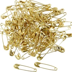 Säkerhetsnålar, L: 22 mm, tjocklek 0,6 mm, guld, 100 st./ 1 förp.