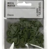 Skevt hjärta, stl. 25x22 mm, tjocklek 1,7 mm, mörkgrön, 20 st./ 1 förp.
