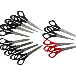 Skolsax, L: 14 cm, höger & vänster, svart, röd, 12 st./ 1 förp.