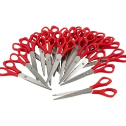 Skolsax, L: 16 cm, spetsig, vänster, röd, 24 st./ 1 förp.