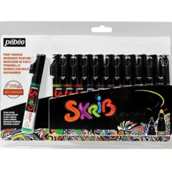 Skrib akrylmarkers set, standardfärger, 12 st./ 1 förp.