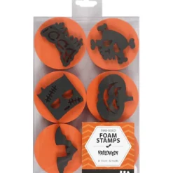 Skumstämplar, halloween, Dia. 7,5 cm, tjocklek 2,5 cm, 6 st./ 1 förp.