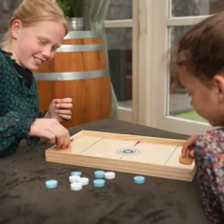 Sling Puck-spel och bordshockey , H: 3 cm, L: 39 cm, B: 21 cm, ENG,FR,NL,ES,IT,DE, 13 delar/ 1 förp.
