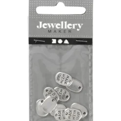 Smyckeberlock, L: 12 mm, B: 8 mm, Hålstl. 1 mm, försilvrad, 10 st./ 1 förp.