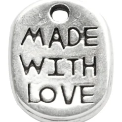 Smyckeberlock, L: 12 mm, B: 8 mm, Hålstl. 1 mm, försilvrad, 10 st./ 1 förp.