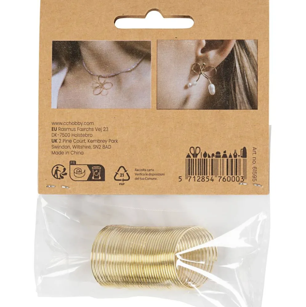 Smyckestråd, tjocklek 1 mm, förgylld, 2.50 m/ 1 förp.