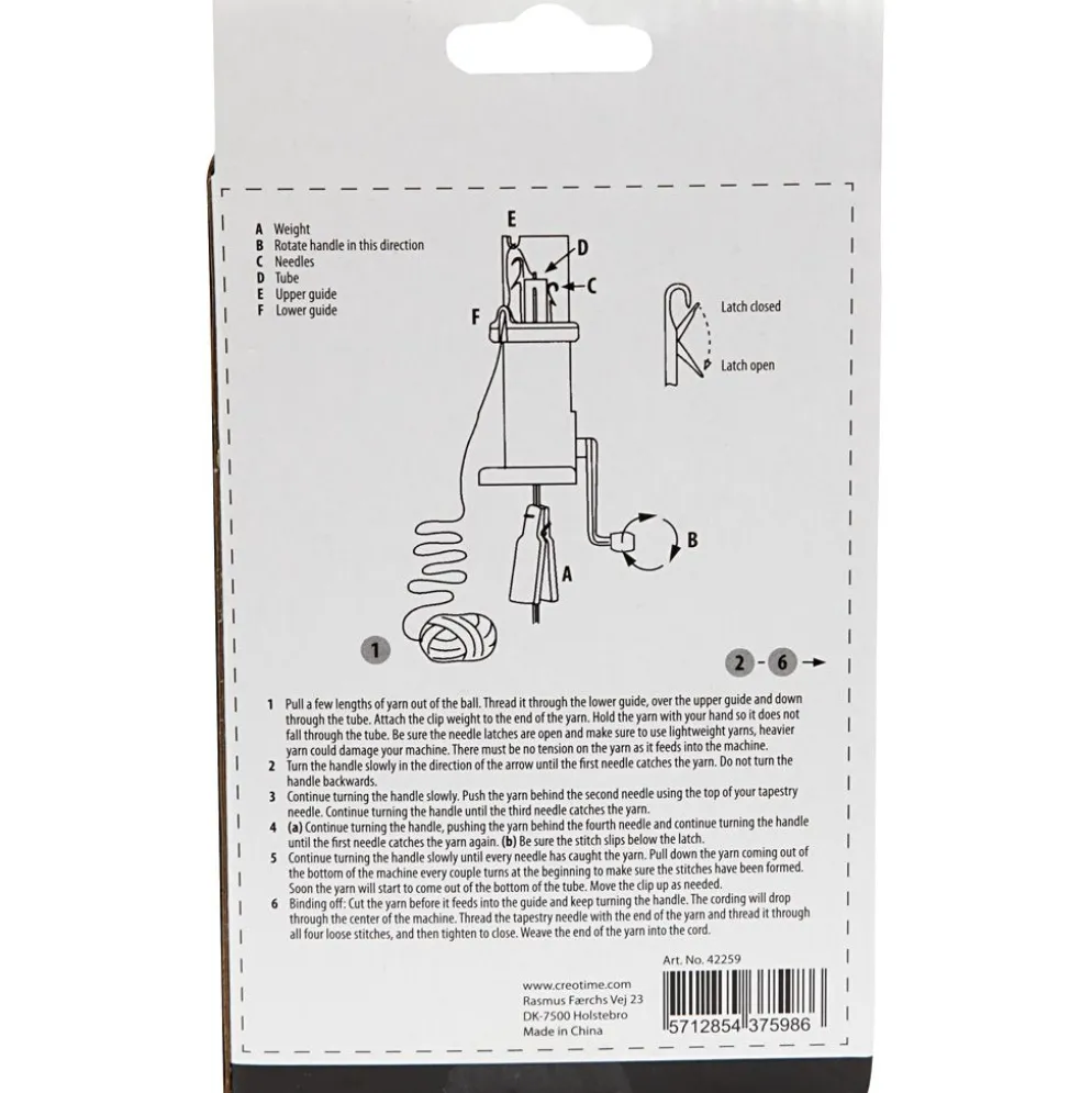 Snoddmaskin knitting mill, H: 13,5 cm, B: 5,5 cm, 1 st.