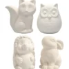 Sparbössa, uggla, räv, igelkott, hare, H: 9-10 cm, vit, 4 st./ 1 förp.