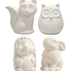 Sparbössa, uggla, räv, igelkott, hare, H: 9-10 cm, vit, 4 st./ 1 förp.