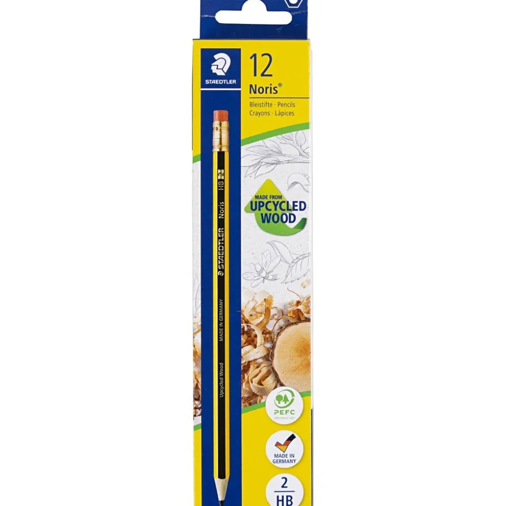STAEDTLER blyerts med suddgummi, HB, 12 st./ 1 förp.