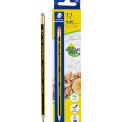 STAEDTLER blyerts med suddgummi, HB, 12 st./ 1 förp.