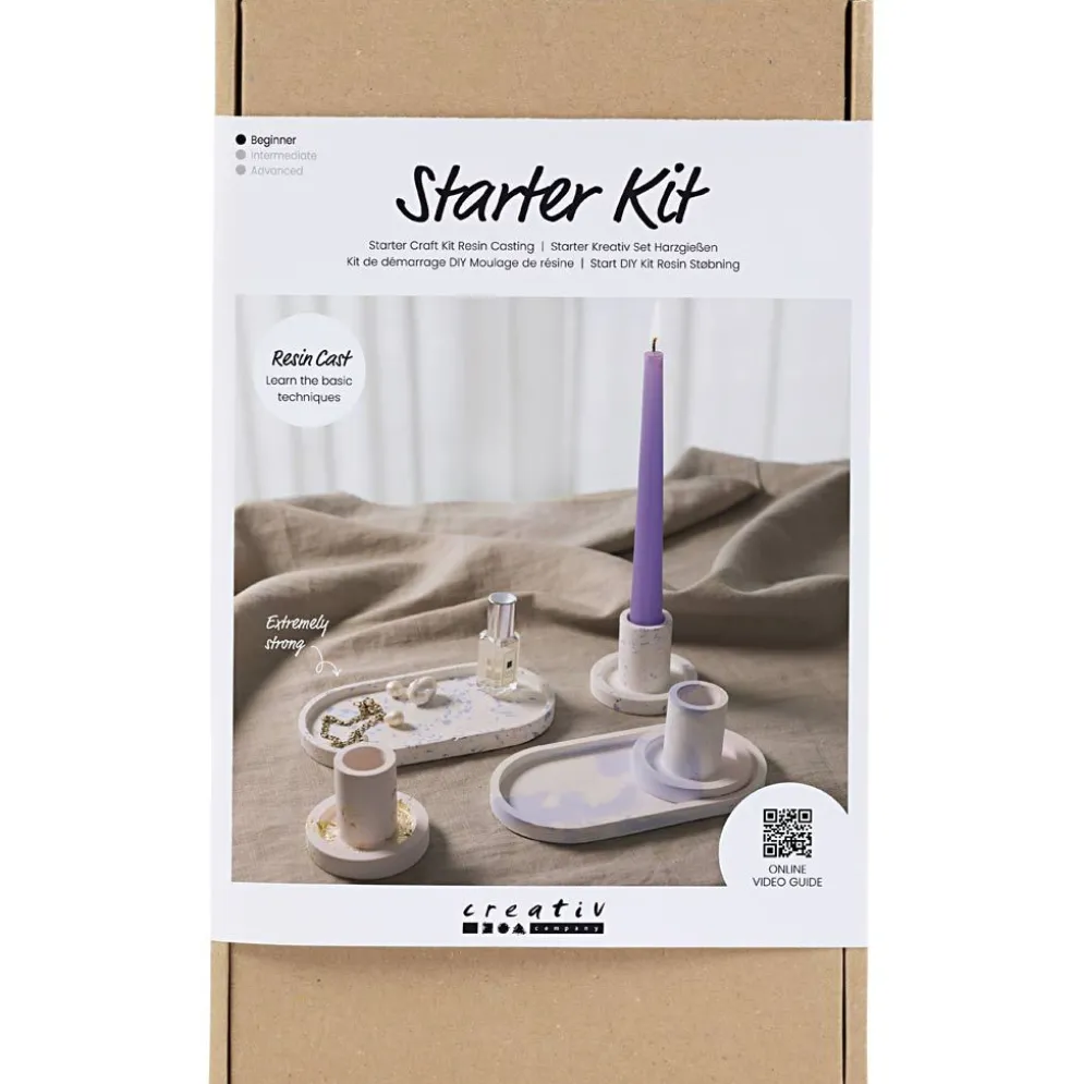Start DIY Kit Resingjutning, Ljusstakar och brickor, blå, ljusrosa, vit, 1 förp.