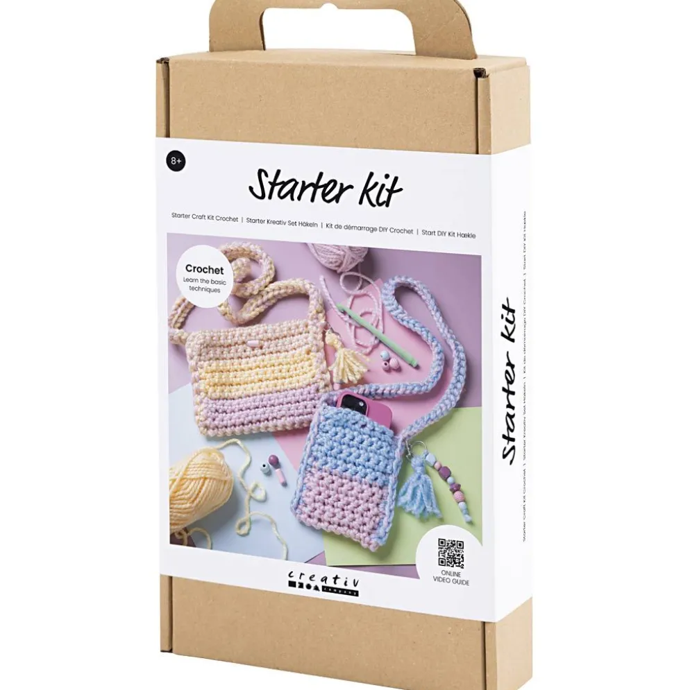 Start DIY Kit Virkning, Väskor, mixade färger, 1 förp.