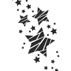 Stencil, stjärnor, A4, ark 210x297 mm, 1 st.