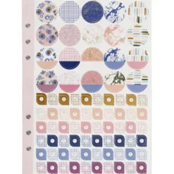 Stickersbok, blommor, A5, guld, lila, rosa, 1 st.
