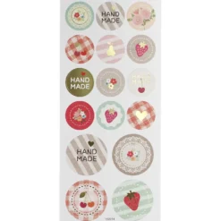 Stickers, handmade, ark 10x23 cm, ca. 16 st., 1 ark