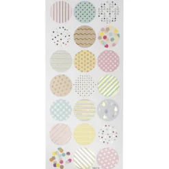 Stickers, pastell, B: 30 mm, ark 10x23 cm, ca. 21 st., 1 ark