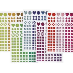 Stickers till mosaik, Dia. 8-14 mm, ark 11x16,5 cm, mixade färger, 10 ark/ 1 förp.