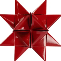 Stjärnstrimlor, L: 44+78 cm, B: 15+25 mm, Dia. 6,5+11,5 cm, glitter,lack, röd, 40 strimlor/ 1 förp.