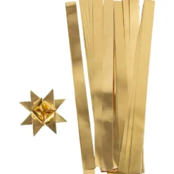 Stjärnstrimlor, L: 73 cm, B: 25 mm, Dia. 11,5 cm, metallguld, 50 st./ 1 förp.