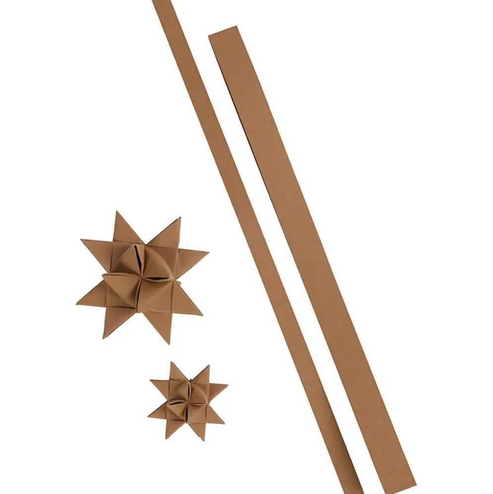 Stjärnstrimlor, L: 44+78 cm, B: 15+25 mm, 350 g, beige, 24 strimlor/ 1 förp.