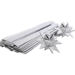 Stjärnstrimlor, L: 45 cm, B: 15 mm, silverglitter, 50 st./ 1 förp.