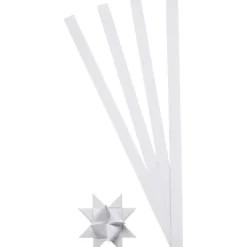 Stjärnstrimlor, L: 45 cm, Dia. 4,5 cm, B: 10 mm, vit, 100 strimlor/ 1 förp.